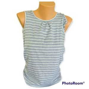 Mama Gray Striped Nursing Top